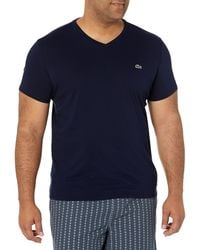 Lacoste - Short Sleeve V-neck Pima Cotton Jersey T-shirt,navy Blue,small - Lyst