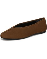 Vince - S Ori Ballet Flat Elmwood Brown Suede 5.5 M - Lyst