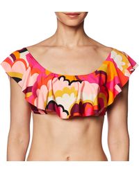 Trina Turk - Standard Fan Faire Ruffle Bandeau Bikini Top-swimwear Separates - Lyst