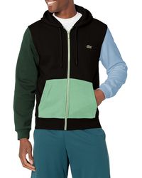 Lacoste - Long Sleeve Colorblock Mix Full Zip Hooded Sweatshirt Core - Lyst