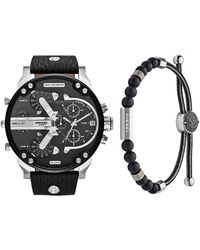 DIESEL - Mr Daddy 2.0 Quartz Stainless Steel And Leather Chronograph Watch - Lyst
