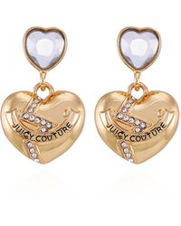 Juicy Couture - Goldtone Heart Drop Dangle Earrings For - Lyst