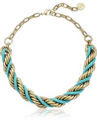 Ben-Amun - St. Tropez Cord Turquoise Gold Necklace - Lyst