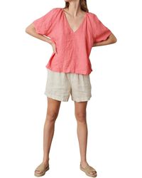 Velvet By Graham & Spencer - Callin Puff Sleeve Woven Linen Top - Lyst