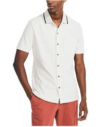 Nautica - Sustainably Crafted Short-sleeve Shirt,oatmeal Heather,xl - Lyst