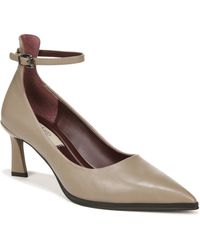 Franco Sarto - S Danielle Pointed Toe Ankle Strap Pump Smoke Grey Leather 9.5 M - Lyst
