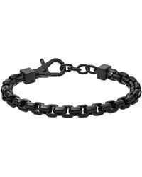 Emporio Armani - Ax Armani Exchange Black Stainless Steel Chain Bracelet - Lyst