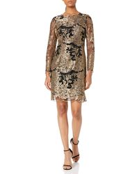 Nanette Lepore - Long Sleeve Embroidered Mesh Shift Dress W/illusion Lining - Lyst
