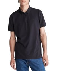 Calvin Klein - Tech Zip Polo Black - Lyst