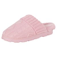 Jessica Simpson - S Soft Cable Knit Slippers With Indoor/outdoor Sole - Lyst