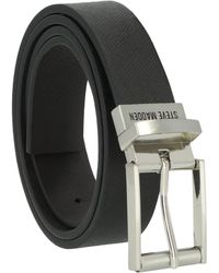 Steve Madden - S 32mm Saffiano Reversible Belt Black/brown 36 One Size - Lyst