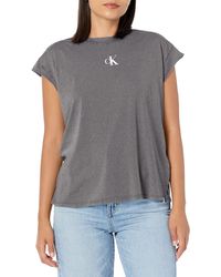 Calvin Klein - Minimal Logo Short Sleeve Tee Cut Shirt - Lyst