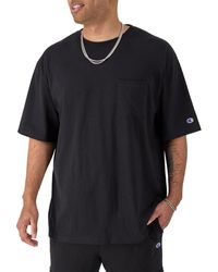 Champion - , Classic Pocket Ringspun Cotton Tee, Soft T-shirt Tall, Black, Xx-large Big - Lyst