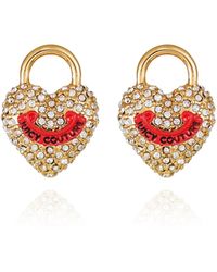 Juicy Couture - Goldtone Glass Stone Heart Stud Earrings - Lyst