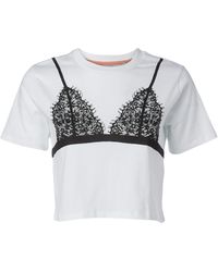French Connection - Short Sleeves Graphic Crop Top - Lyst