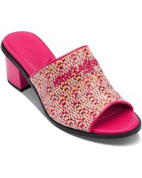 Karl Lagerfeld - Paris Harford Heeled Sandal Mule With Embroidered Logo Wedge - Lyst