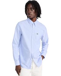 Lacoste - Slim Fit Stretch Cotton Poplin Shirt - Lyst