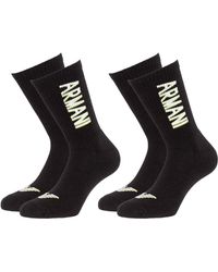 Emporio Armani - 2 Pack Logo Crew Sock - Lyst