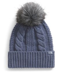 The North Face - Oh Mega Fur Pom Beanie | Deep Fit Cuffed Winter Hat With Oversized Faux-fur Pom & Textured Cable Detailing - Lyst
