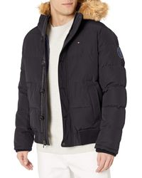 tommy hilfiger men's ultra loft insulated arctic cloth snorkel coat with removable faux fur hood