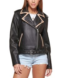 Levi's - Fashion Motorcycle Jacket With Contrast Trims Faux Leather - Lyst