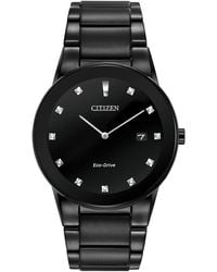 Citizen - Eco-drive Modern Axiom Diamond Watch In Black Ip Stainless Steel - Lyst