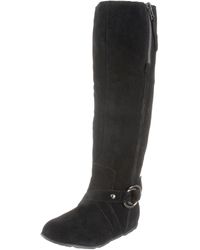 Madden Girl - Lacosta Faux Shearling Knee-high Boot,black,8 M Us - Lyst