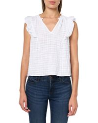 Velvet By Graham & Spencer - Eva Textured Gauze Blouse - Lyst