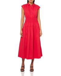 Lucky Brand - Smocked Dropped Waist Midi Dress - Lyst