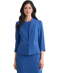 Kasper - Petite Stretch Crepe Open Jacket With Zip Pockets - Lyst
