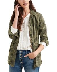 Lucky Brand - Womens Long Sleeve Button Up Camo Printed Utility Jacket - Lyst