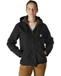 Carhartt - Sherpa Lined Hooded Jacket Black - Lyst