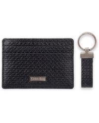 Calvin Klein - Rfid Ck Emboss Logo Card Case Wallet With Key Fob - Lyst