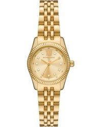 Michael Kors - Lexington Three-hand Gold-tone Stainless Steel Watch - Lyst