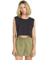 Volcom - Lived In Lounge Cropped Muscle Tank Top Sleeveless Shirt - Lyst