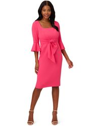 Adrianna Papell - Bell Sleeve Tie Front Dress - Lyst