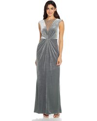Adrianna Papell - Beaded Velvet Mermaid Gown - Lyst