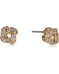Napier Gold-tone And Cubic Zirconia Stud Earrings - Metallic