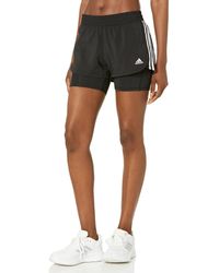 adidas - Pacer 3-stripes Woven 2-in-1 Shorts - Lyst