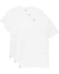 Lacoste - 3-Pack V-Neck Regular Fit Essential T-Shirt Clothing, Cotton - Lyst