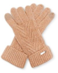 Steve Madden - Lurex Infused Chevron Knit Glove - Camel - Lyst