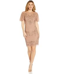 Adrianna Papell - Hand-beaded Illusion Cocktail - Lyst