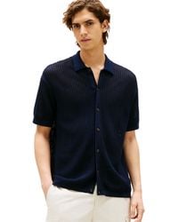 Tommy Hilfiger - Structured Knit Short Sleeve Regular Fit Overshirt - Lyst