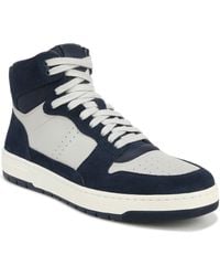 Vince - S Mason High Top Sneakers Blue Suede And White Leather 7 M - Lyst