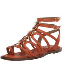 Sam Edelman - Tianna Gladiator Sandal Terra Orange 7 Medium - Lyst