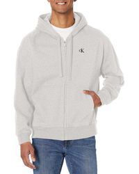 Calvin Klein - Relaxed Fit Archive Logo Fleece Full Zip Hoodie - Lyst