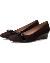 Cole Haan - Malta Wedge 40 Mm High Heels Chocolate Suede/ Patent Leather 7.5 B - Lyst