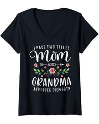 UGG - S I Have Two Titles Mom And Grandma I Rock Them Both Floral V-neck T-shirt - Lyst