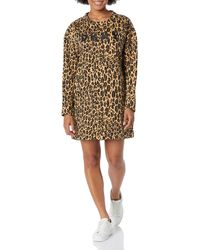 DKNY - Sport Leopard Print Long Sleeve Dress - Lyst