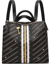 fossil women's luna leather backpack